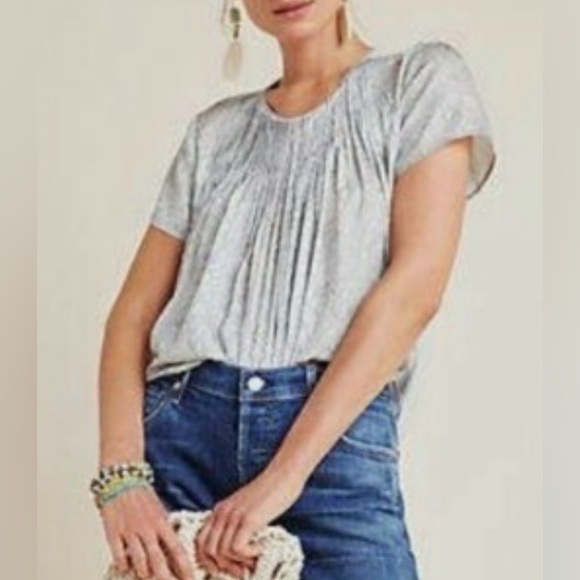 Anthropologie DOLAN Left Coast Snake Print Pleated Blouse - Picture 8 of 8